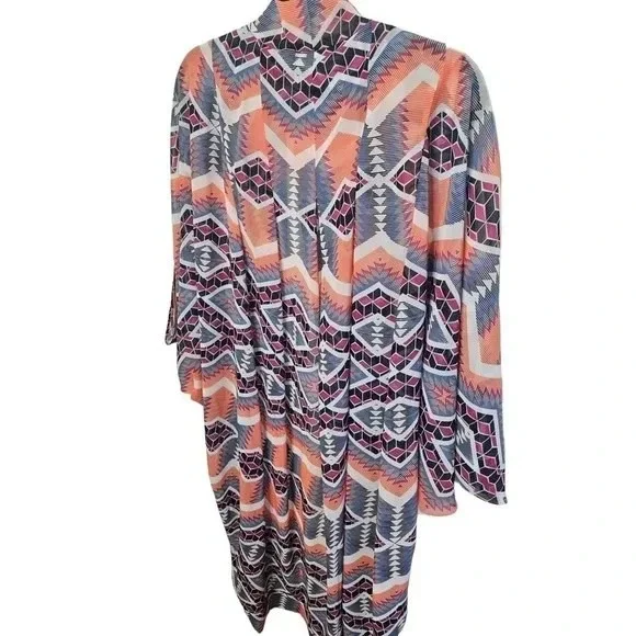 Anthropologie E by Eloise Sheer Cocoon Kimono Geometric Print One Size NWOT - Picture 5 of 7